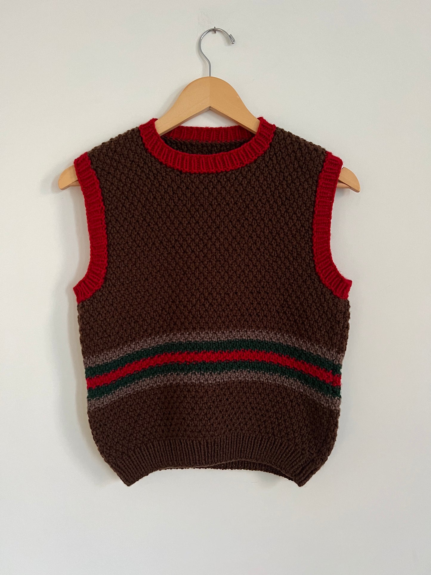 Hand knit vests by Upcycle