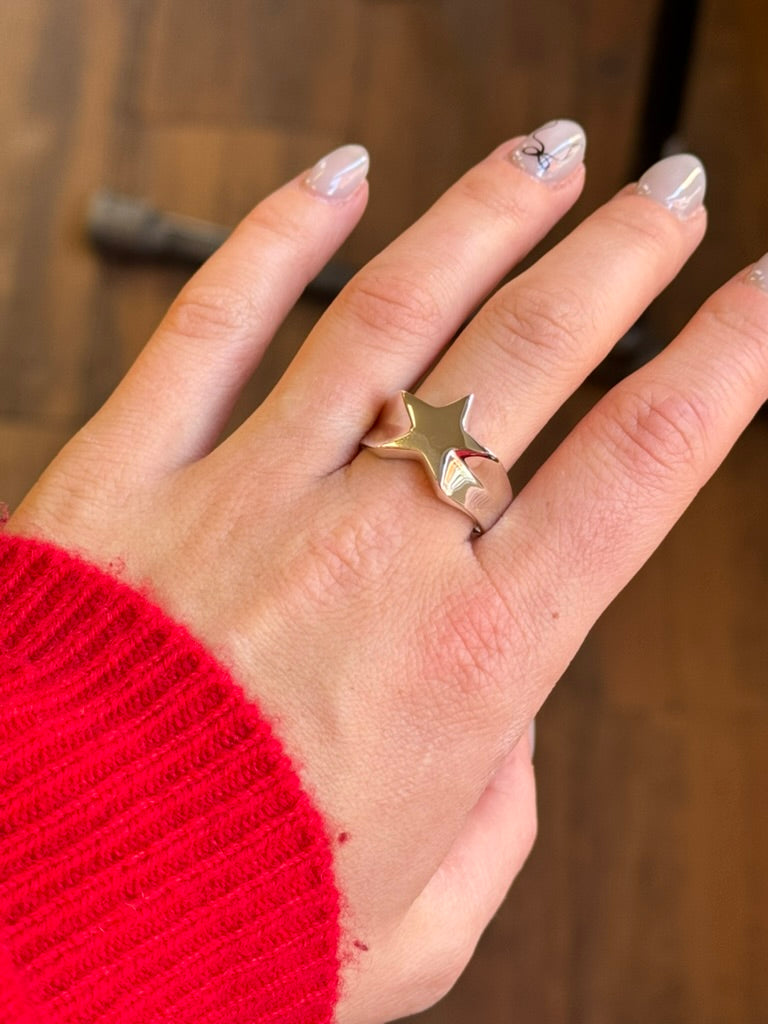 Sterling Silver Star Signet Ring