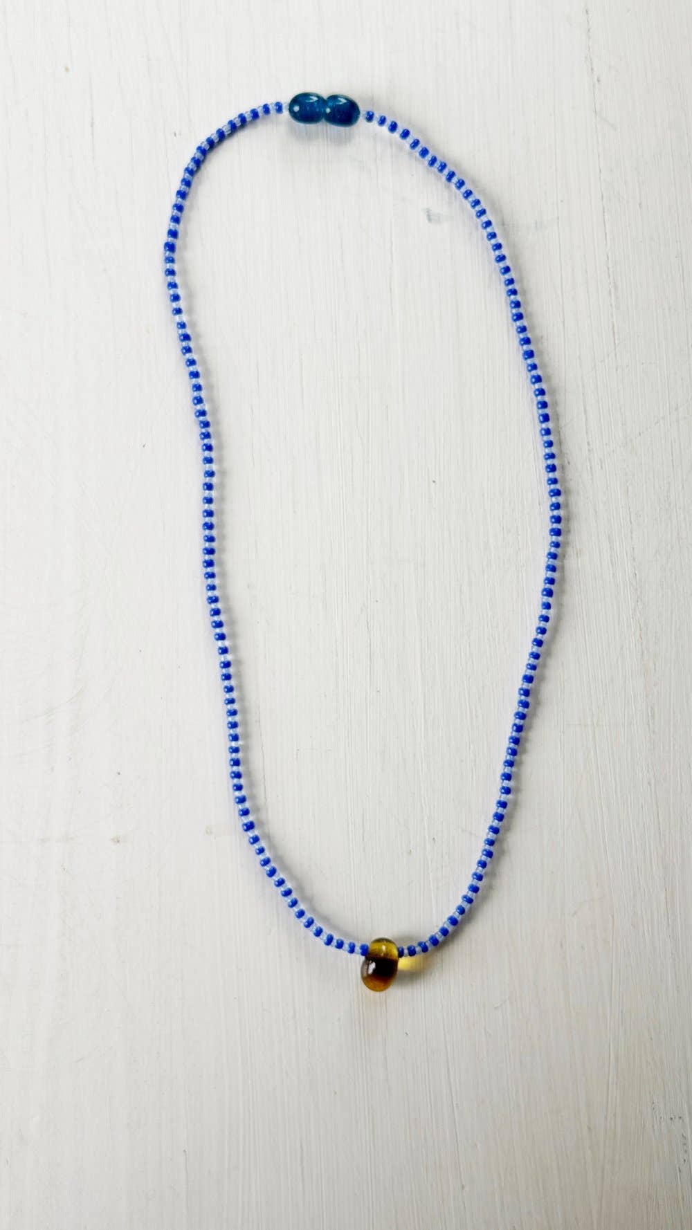 Recycled Lovers - Glass Pendant Necklace - Amber Glass