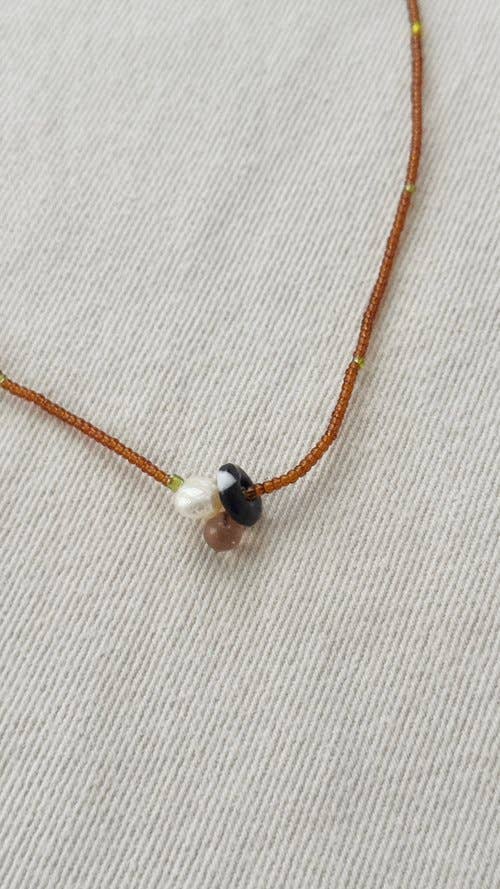 Recycled Lovers - Glass and Pearl Pendant Necklace