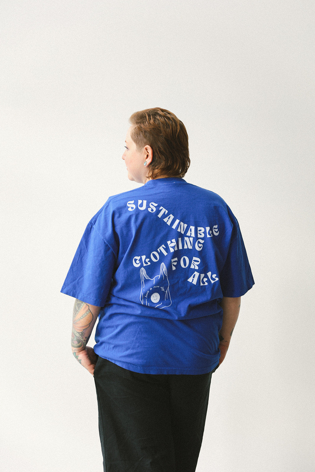 Upcycle brand t-shirt (blue)