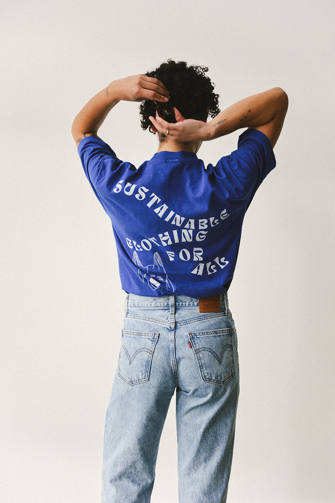 Upcycle brand t-shirt (blue)