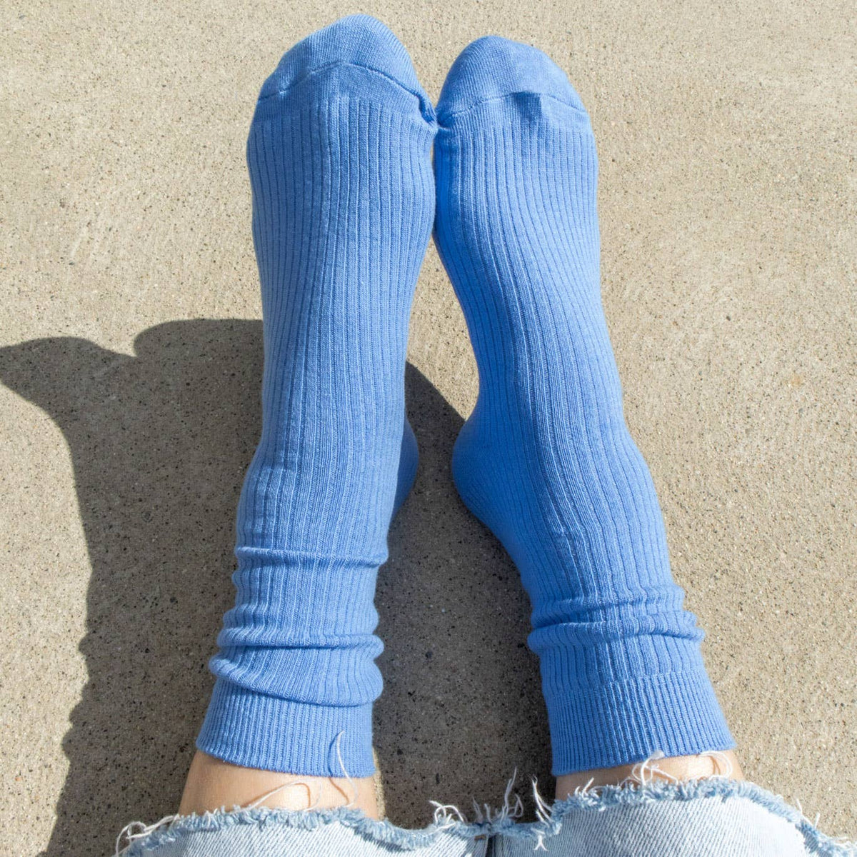 Everyday Cotton Crew Socks in Poolside