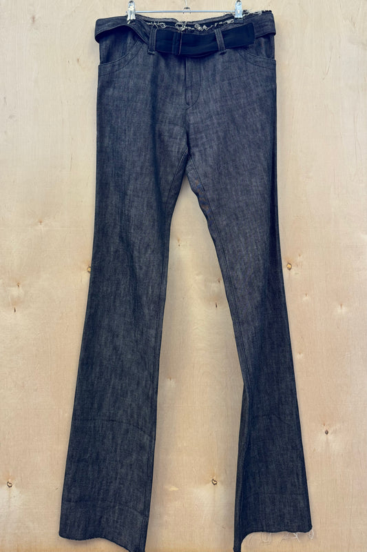 waist and bottom cropped jeans - Yoji Yamamoto