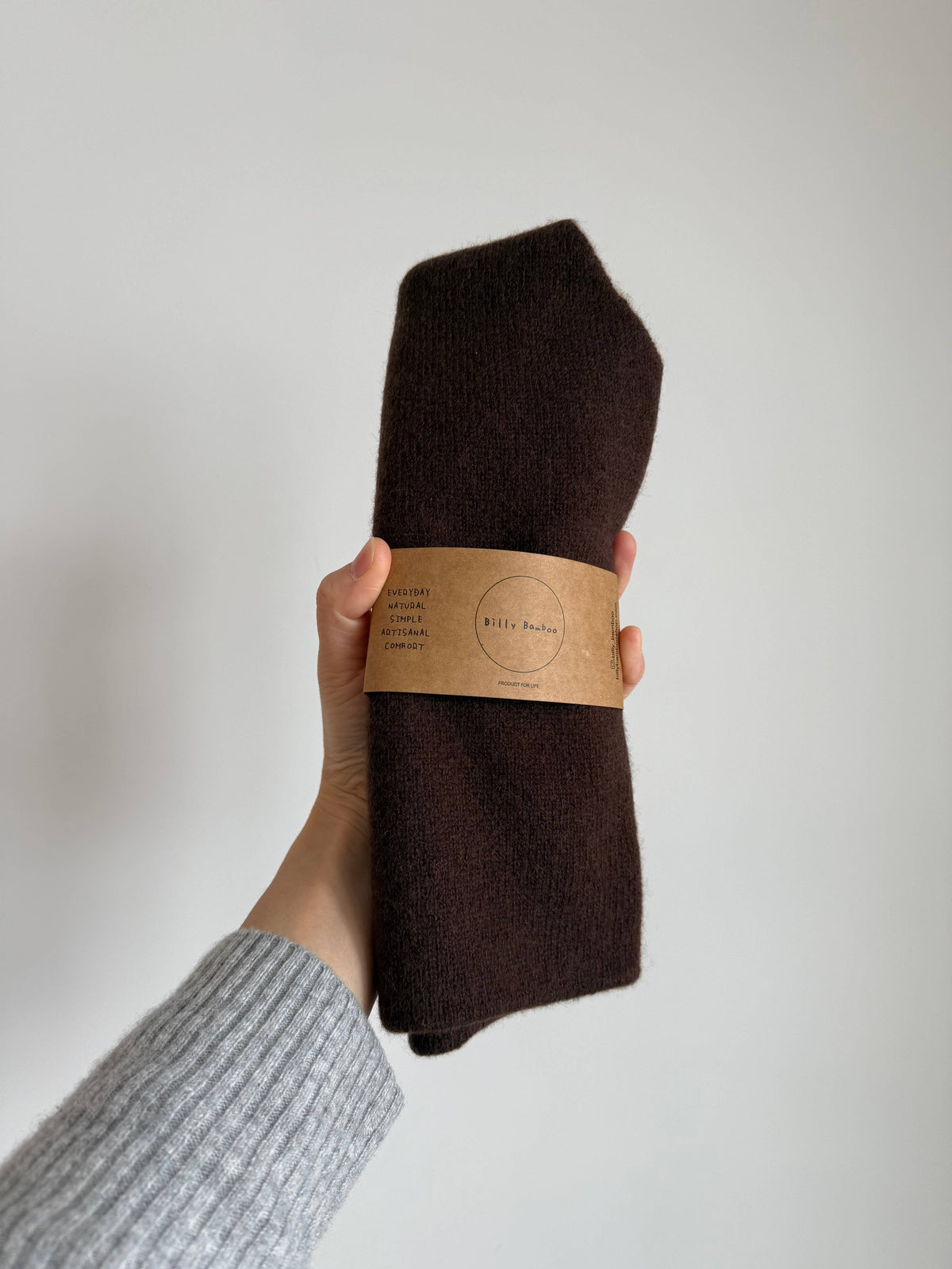 FUZZY WOOL CRAVAT SCARF - neutral