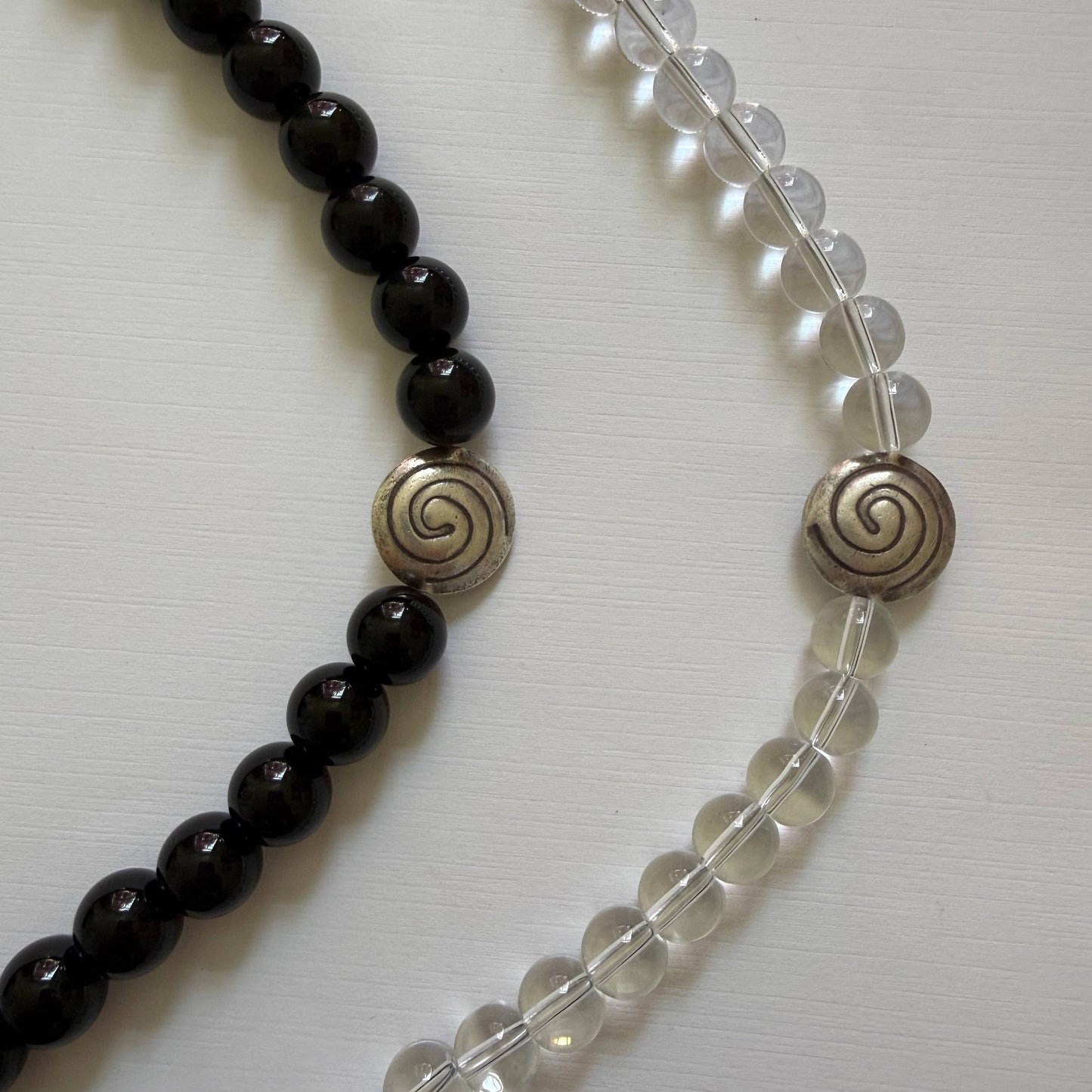 The Spiral Necklace — Black Jasper & Sterling Silver