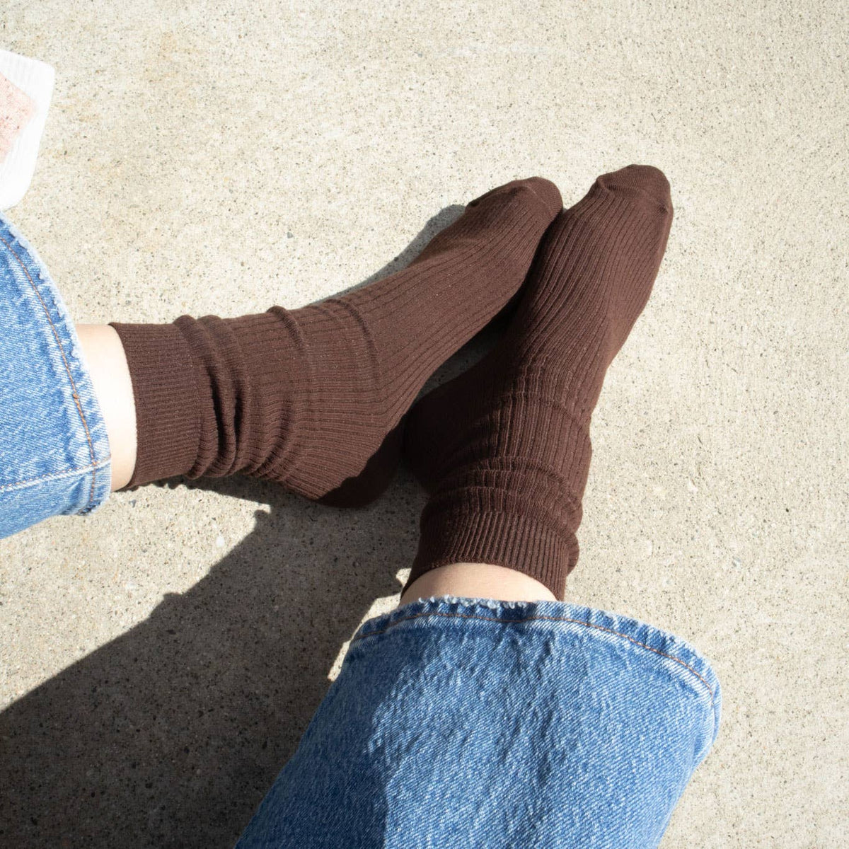 Everyday Cotton Crew Socks in Espresso