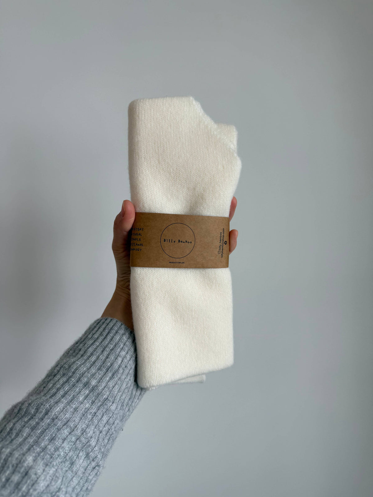 FUZZY WOOL CRAVAT SCARF - neutral