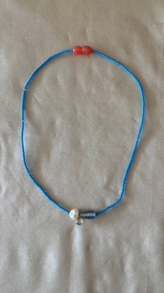 Recycled Lovers - Glass and Pearl Pendant Necklace