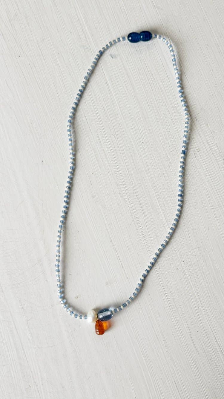 Recycled Lovers - Glass and Shell Necklace