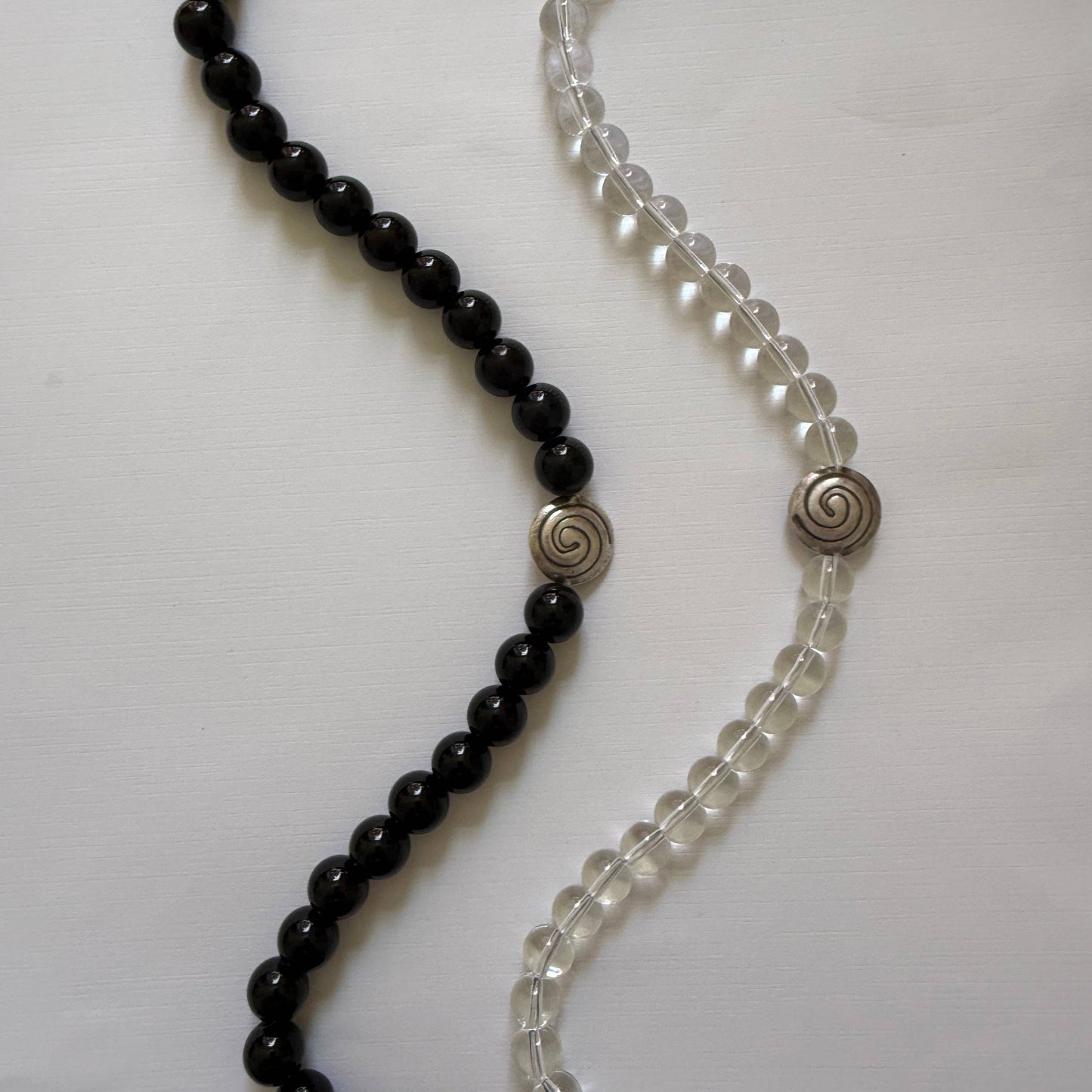 The Spiral Necklace — Black Jasper & Sterling Silver