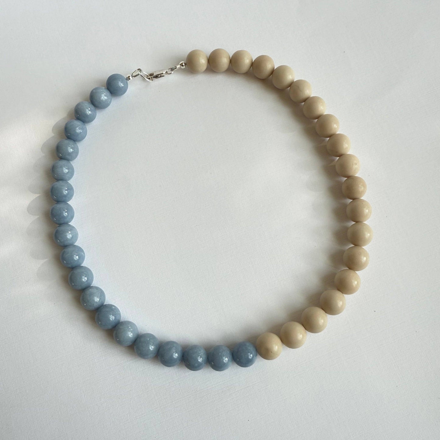 Le Ciel Necklace — Angelite × Fossil Jasper