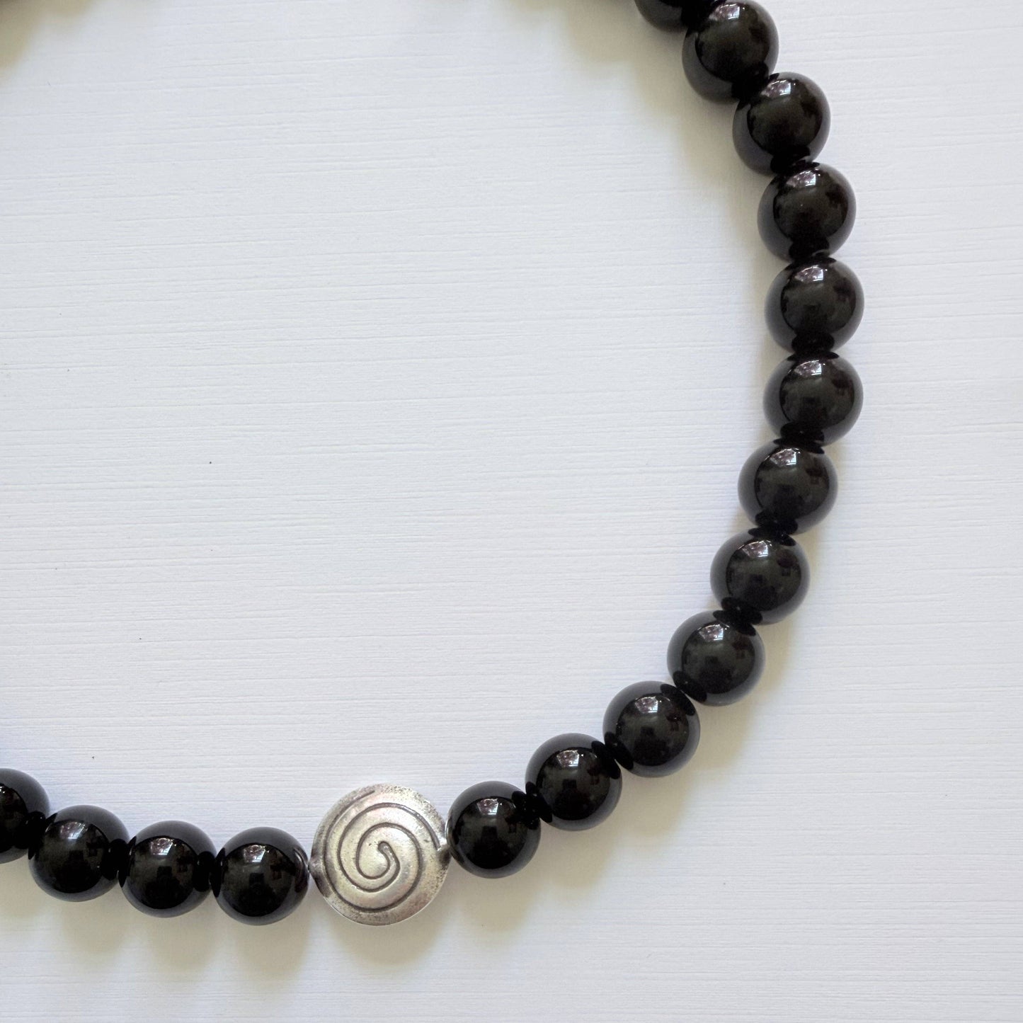 The Spiral Necklace — Black Jasper & Sterling Silver