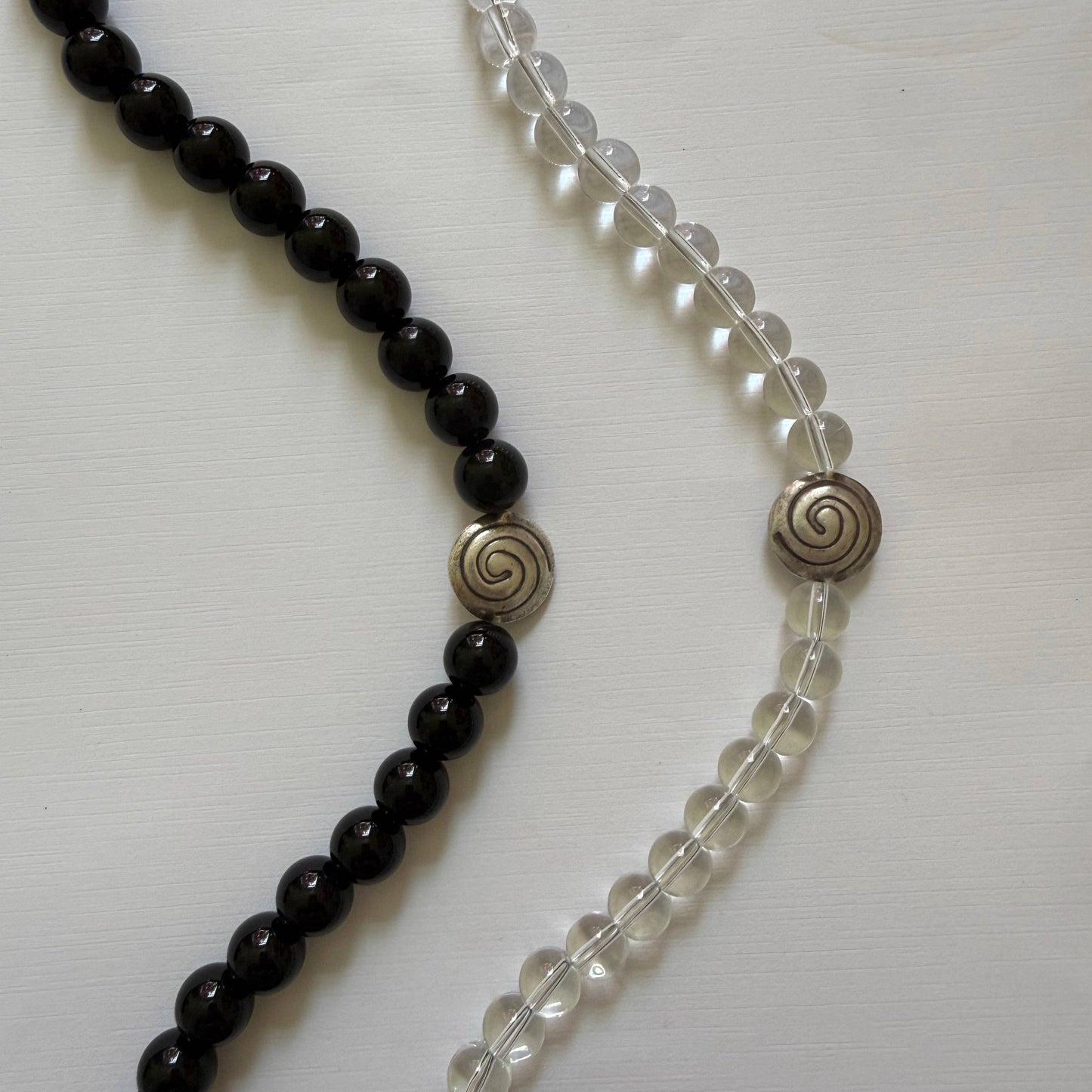 The Spiral Necklace — Black Jasper & Sterling Silver