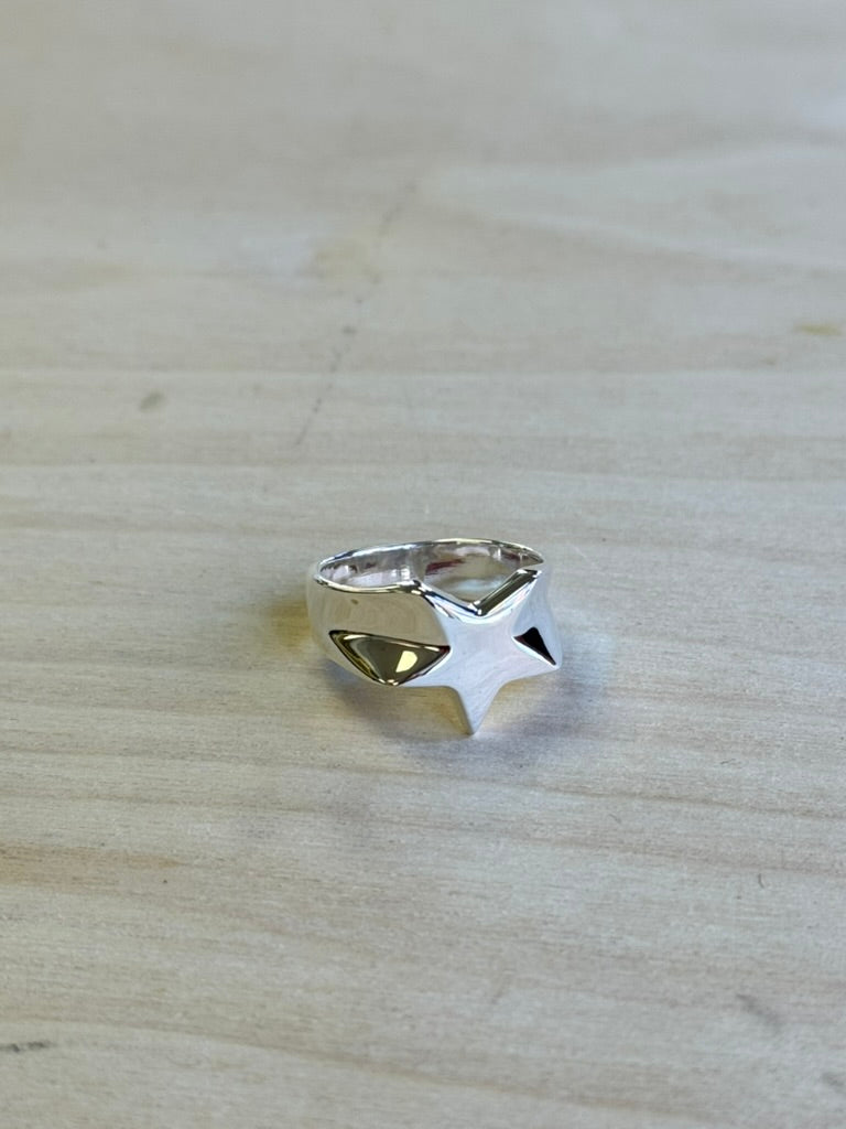 Sterling Silver Star Signet Ring