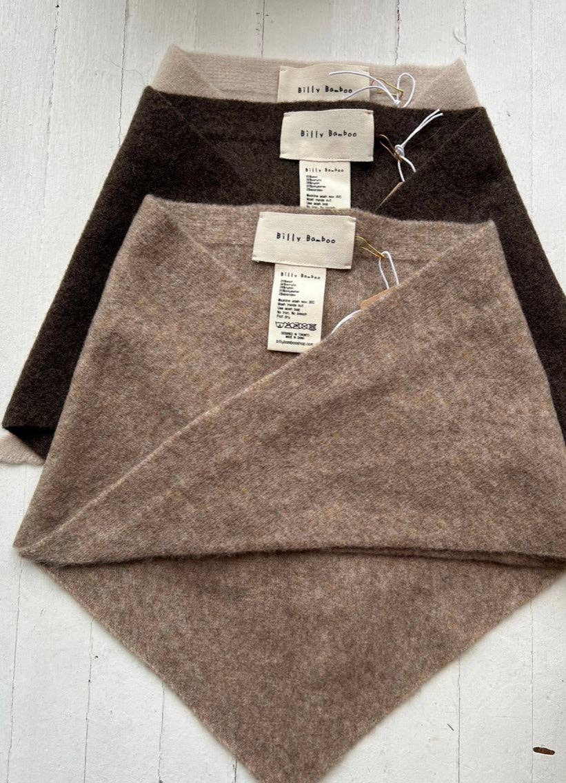 FUZZY WOOL CRAVAT SCARF - neutral
