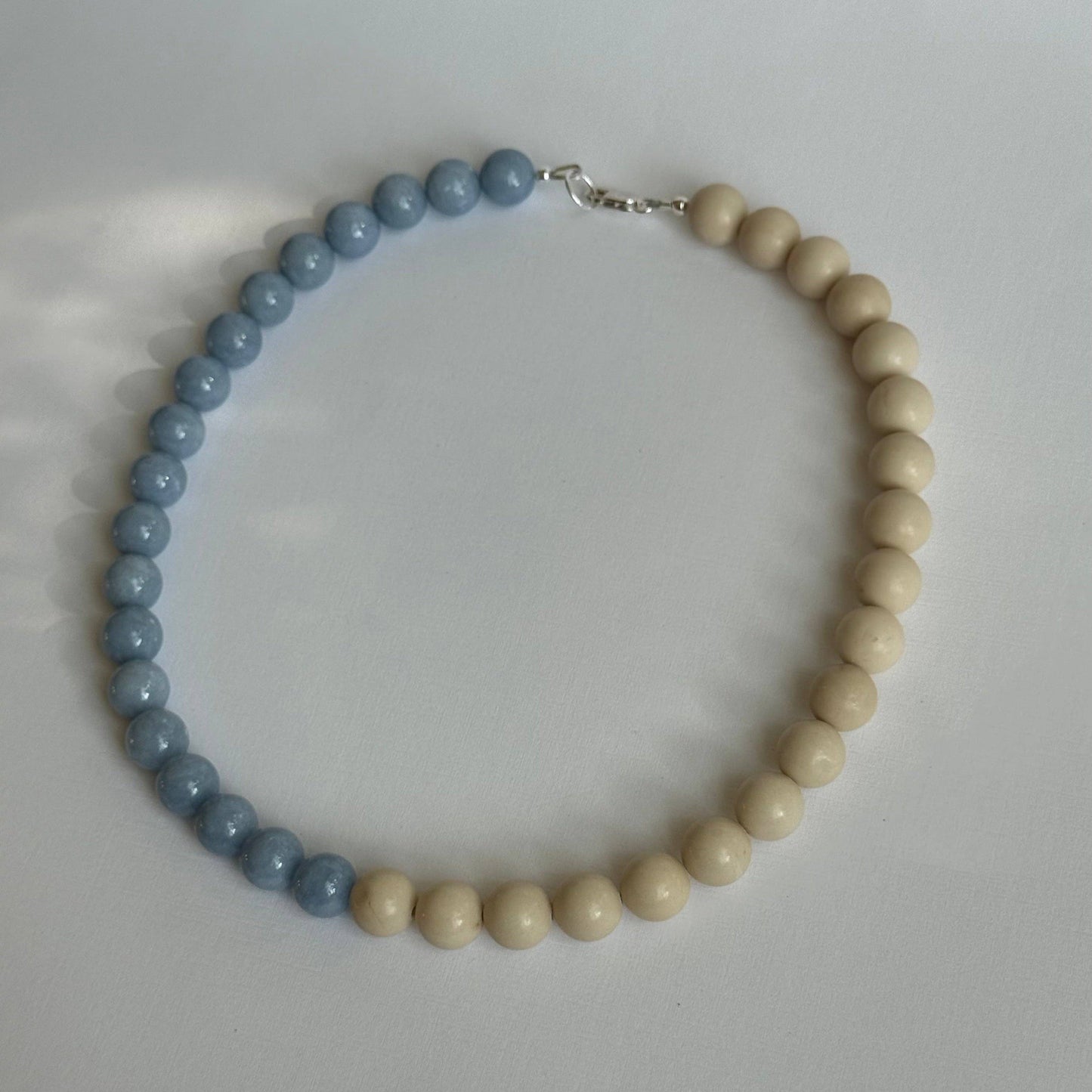 Le Ciel Necklace — Angelite × Fossil Jasper