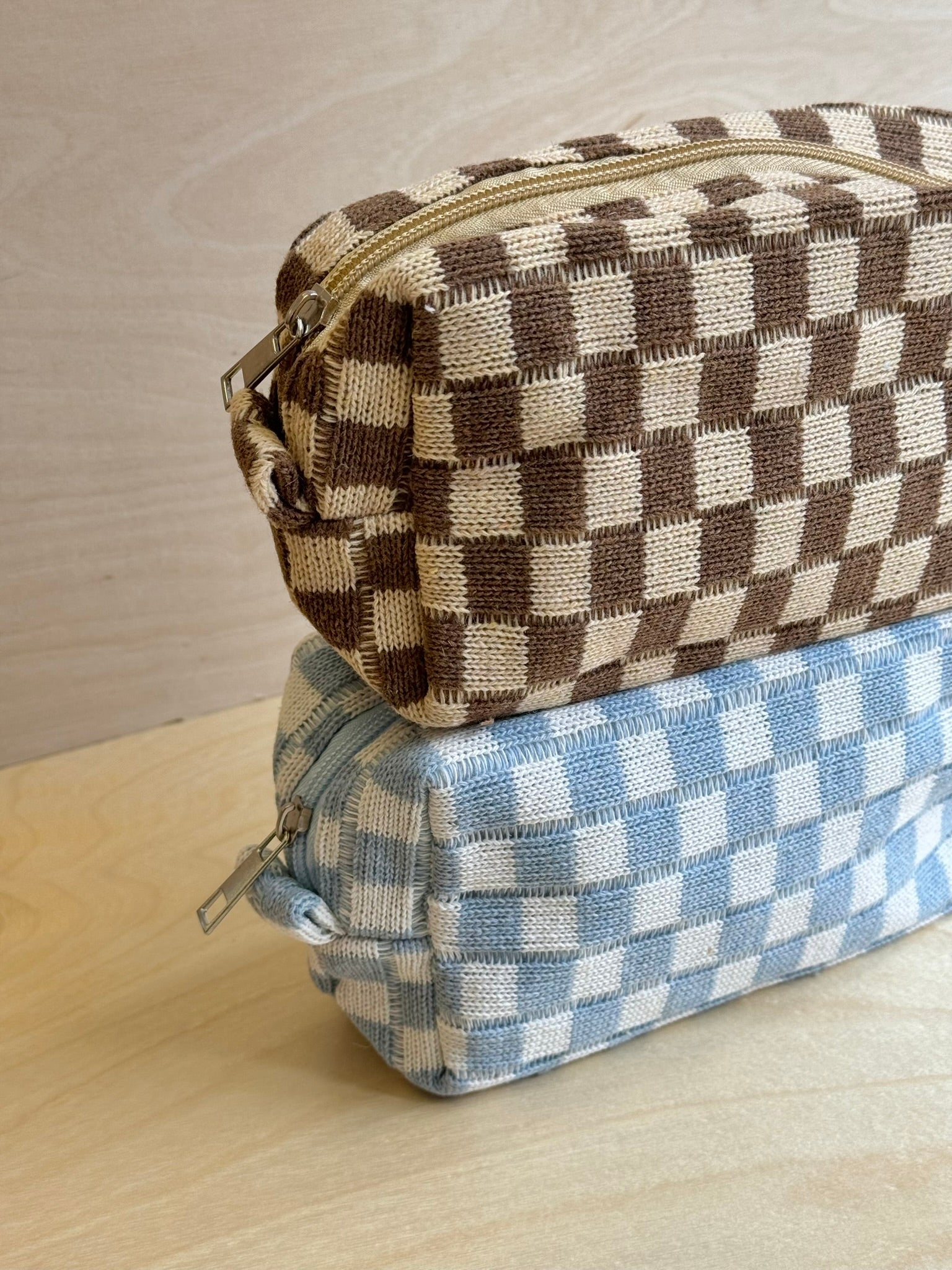 Checkered coin purse sale