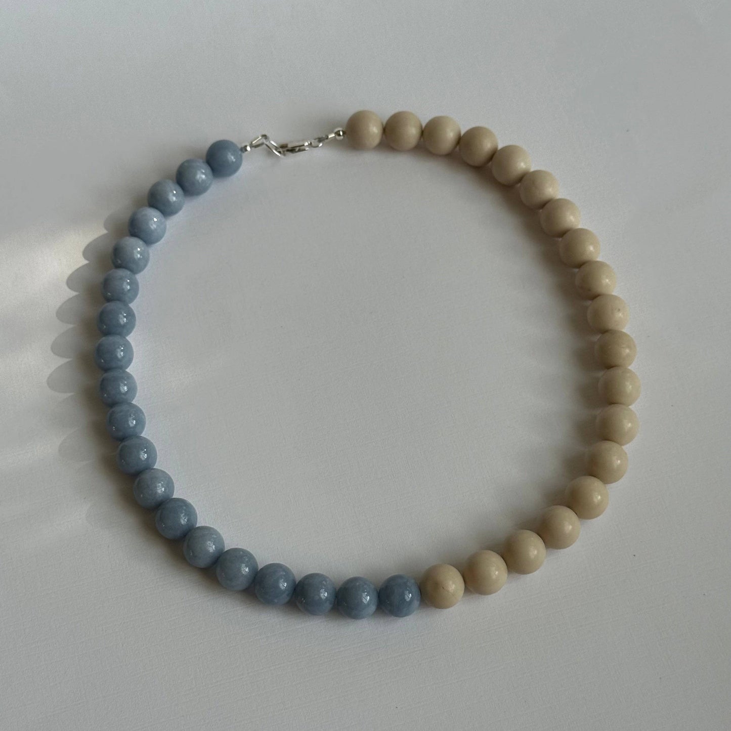 Le Ciel Necklace — Angelite × Fossil Jasper