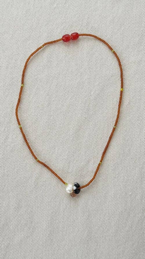 Recycled Lovers - Glass and Pearl Pendant Necklace