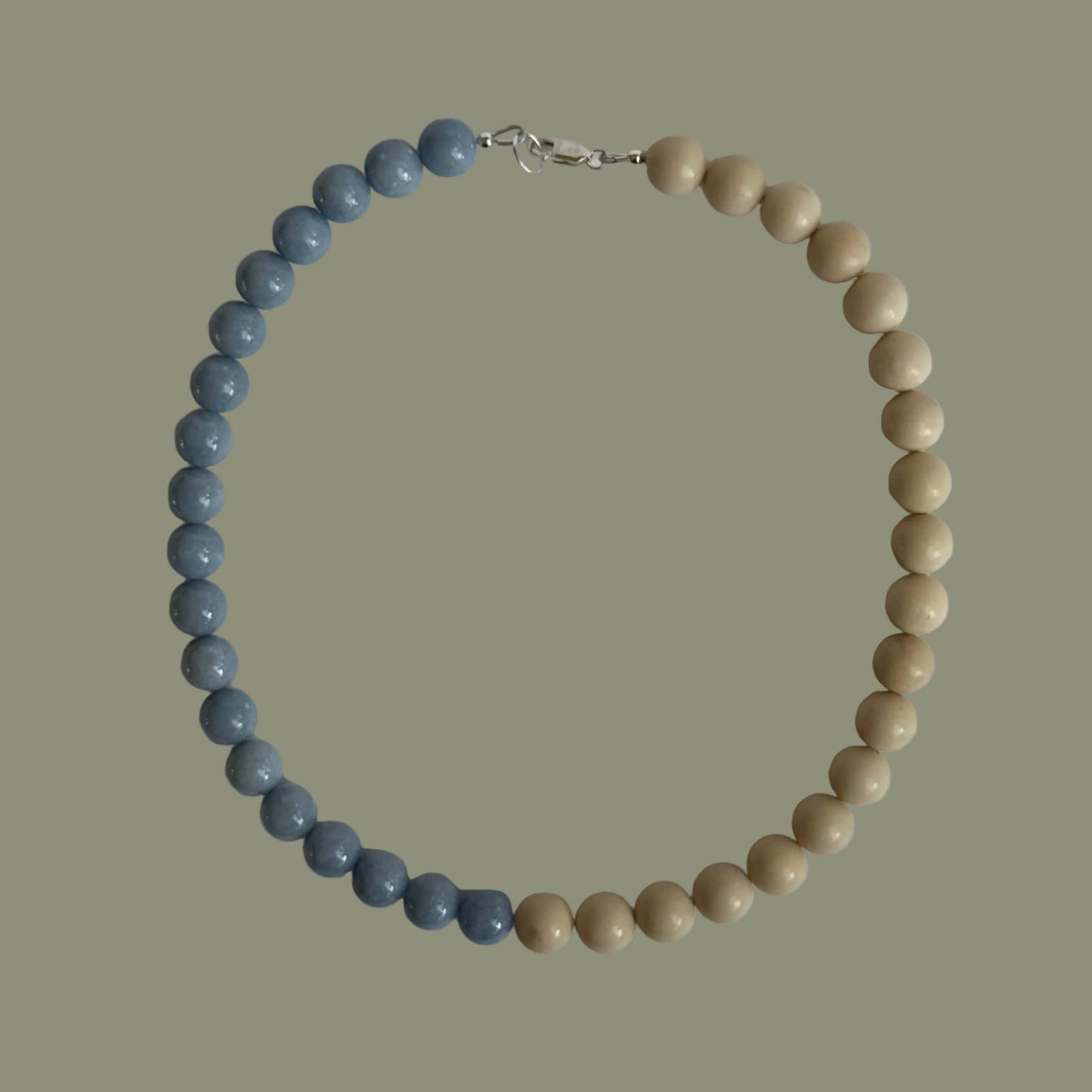 Le Ciel Necklace — Angelite × Fossil Jasper