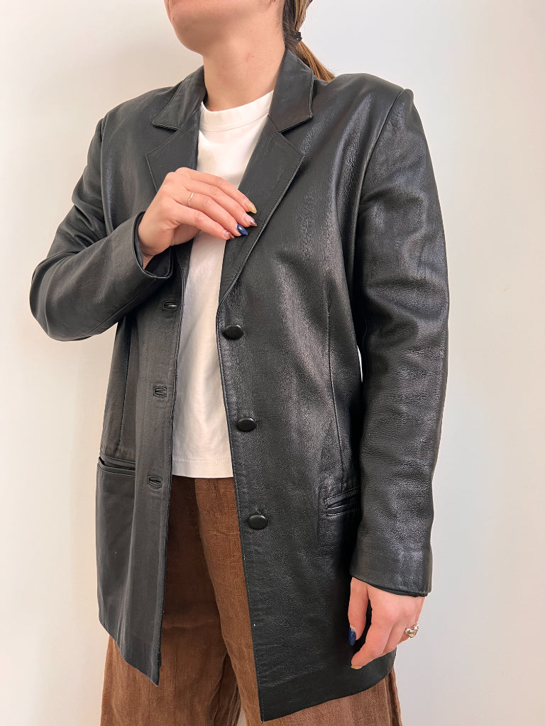 leather Jacket - vera pelle -- (S/M) – Upcycle Clothing Collective