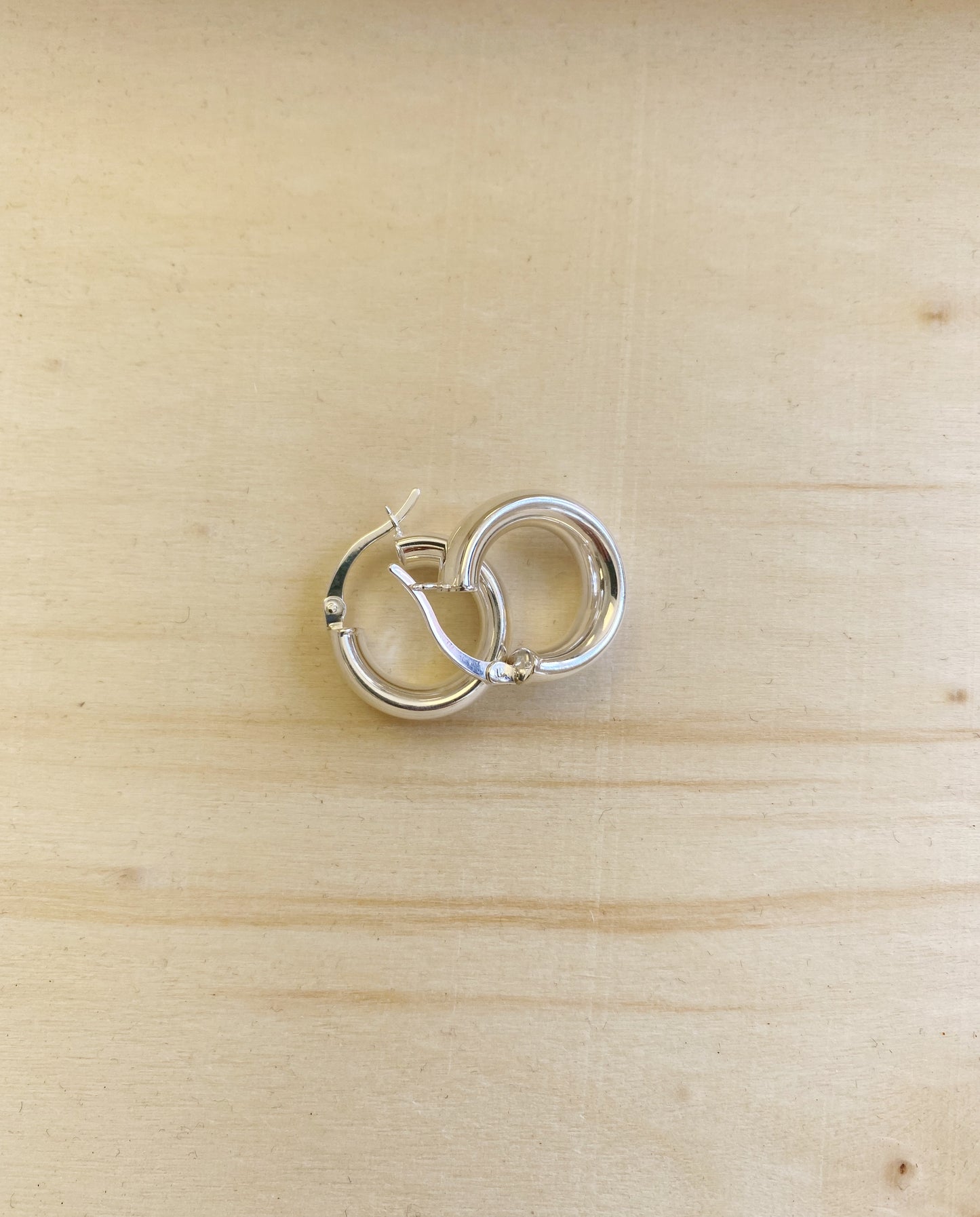 Thick sterling silver hoops