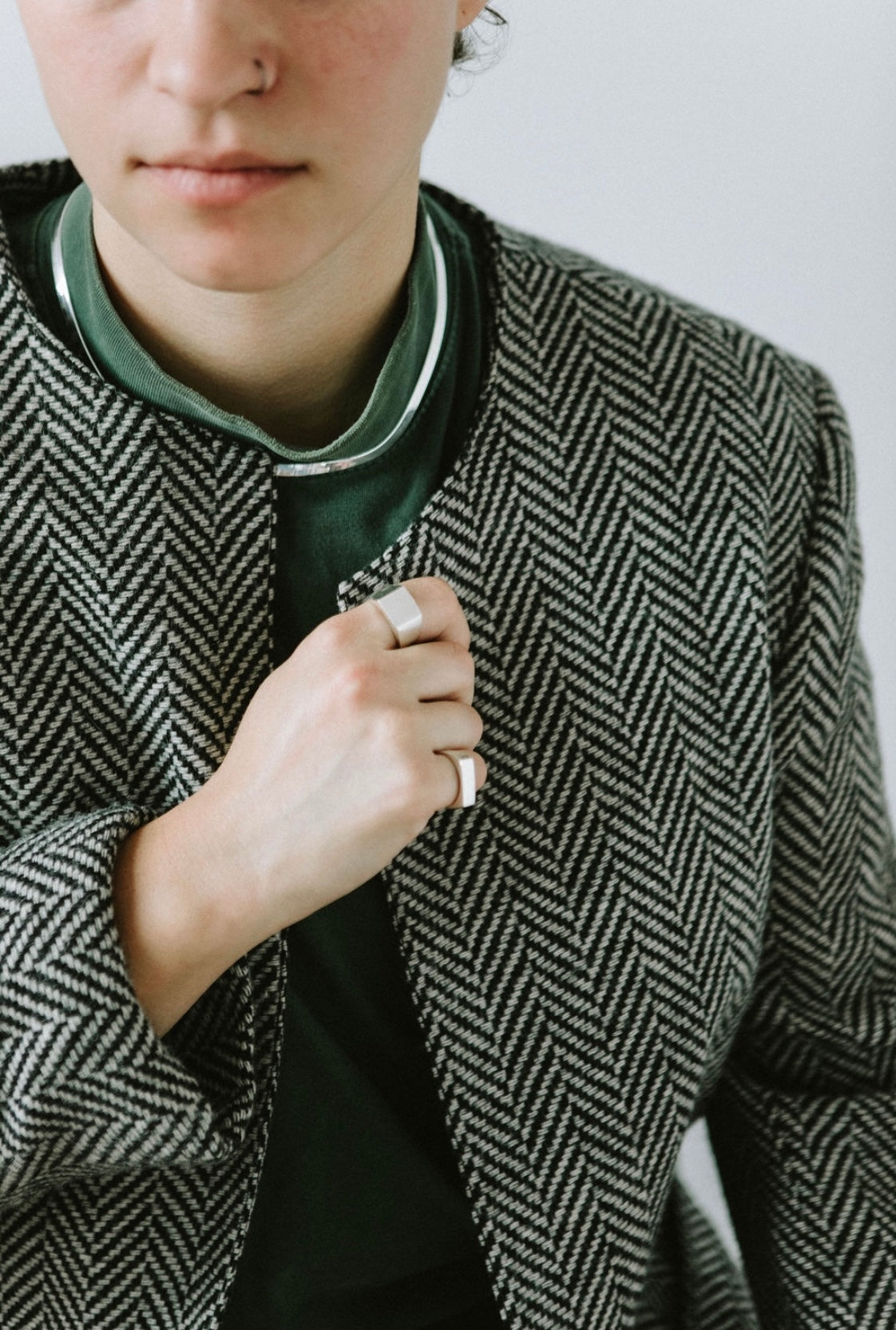 Narrow Sterling Silver Signet Ring